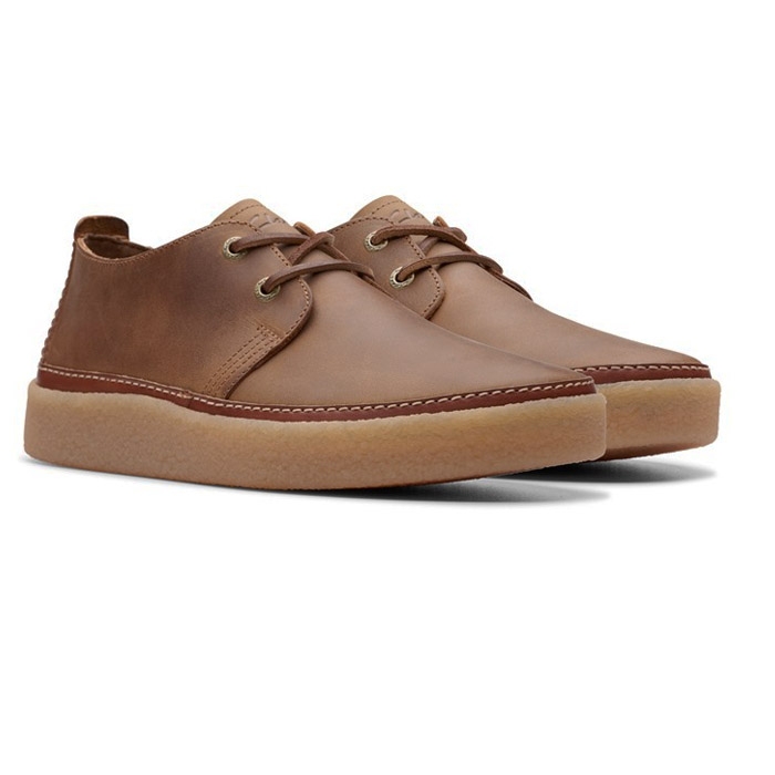 Ανδρικά καφέ παπούτσια clarks clarkwood low 26176866 με κορδόνια