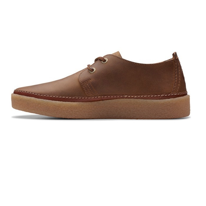 Η εσωτερικά όψη από καφέ παπούτσια ανδρικά clarks clarkwood low με κορδόνια
