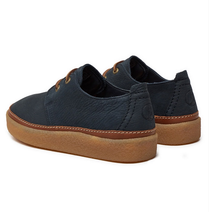 Η πίσω μεριά από παπούτσια Clarks ανδρικά clarkswood low μπλε με κορδόνια