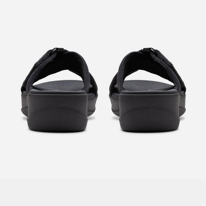 Καλοκαιρινά γυναικεία παπούτσια Clarks με λουρί, σε μαύρο χρώμα