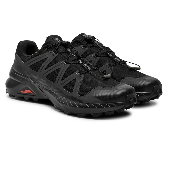 Μαύρα salomon ανδρικά speedcross peak 475588 με quick lace κορδόνια