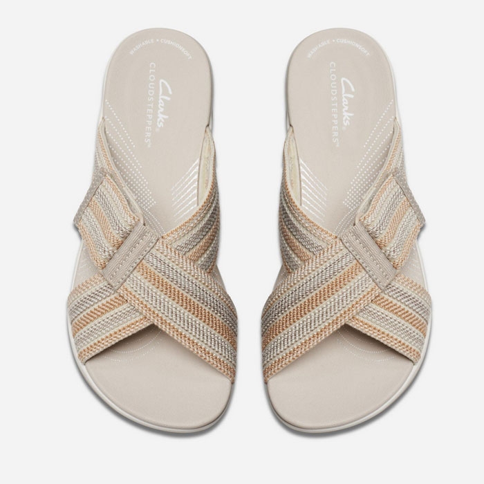 Καλοκαιρινό πέδιλο γυναικείο παπούτσι Clarks σε μπεζ χρώμα