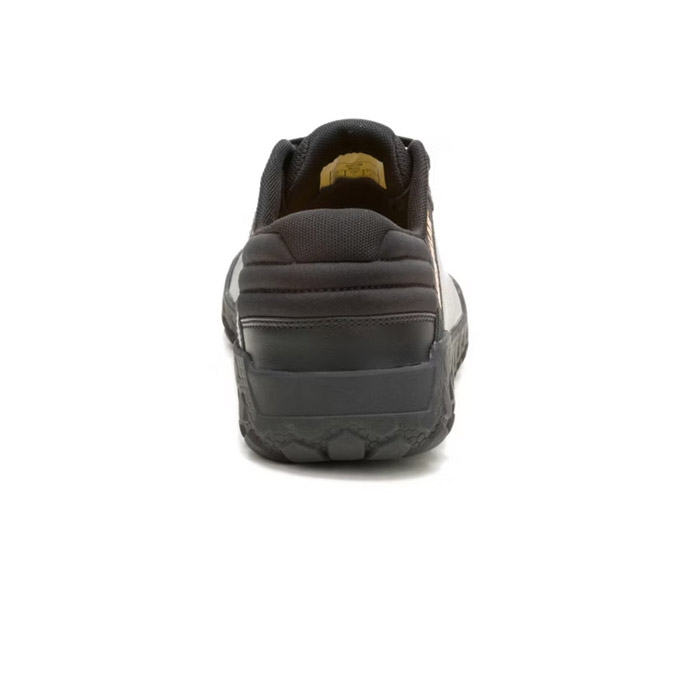 Ανδρικά sneakers CAT με κορδόνια, σε μαύρο λείο δέρμα