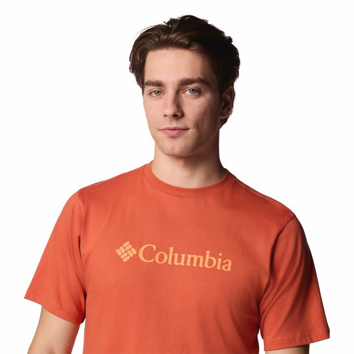 Ανδρική μπλούζα σε πορτοκαλί χρώμα από την Columbia, με το λογότυπο εμπρός