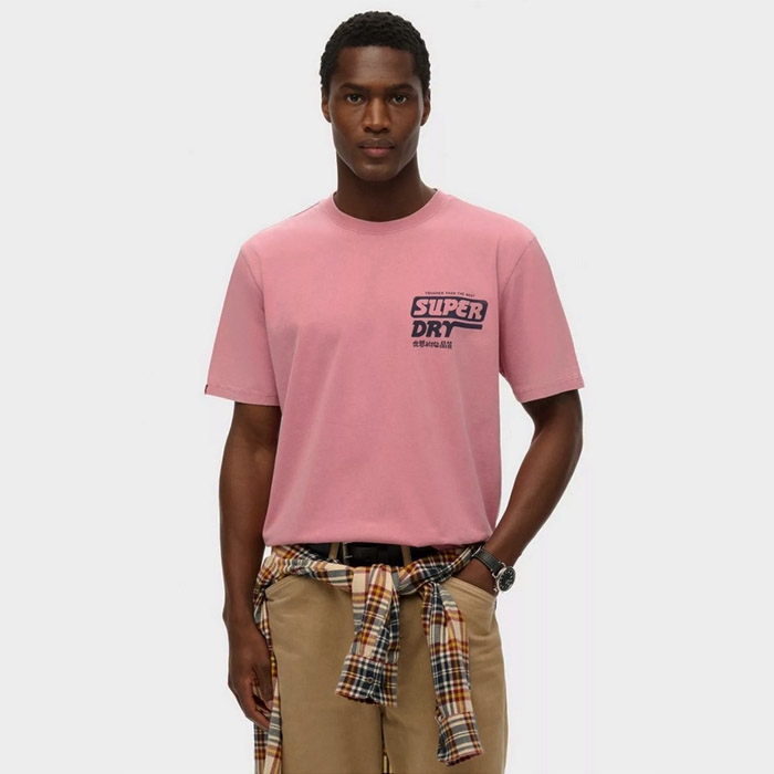 Superdry ανδρικό T Shirt με κοντό μανίκι και μεγάλη στάμπα πίσω στην πλάτη