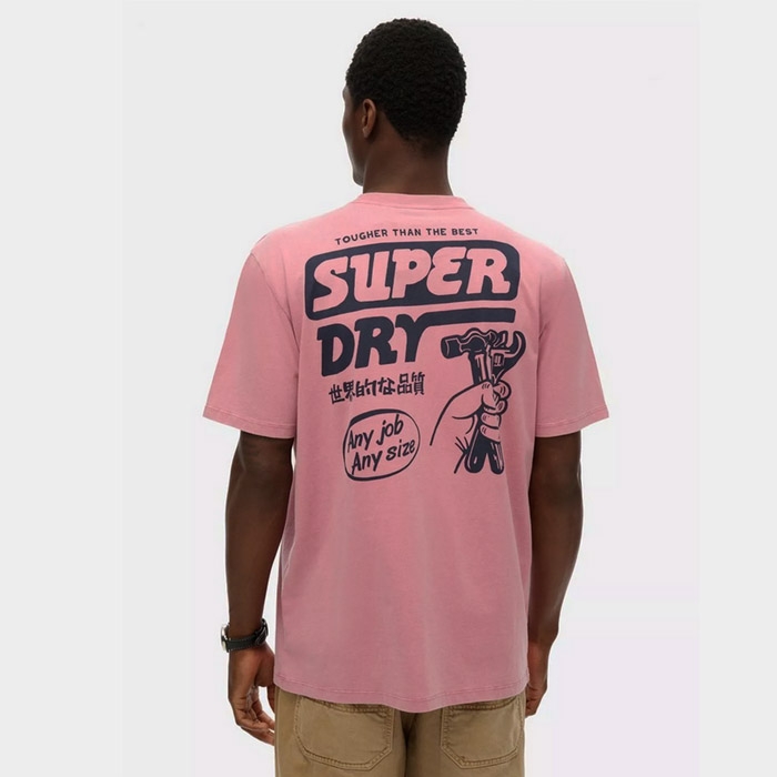 Superdry ανδρικά T Shirts με κοντό μανίκι και μεγάλη στάμπα πίσω στην πλάτη