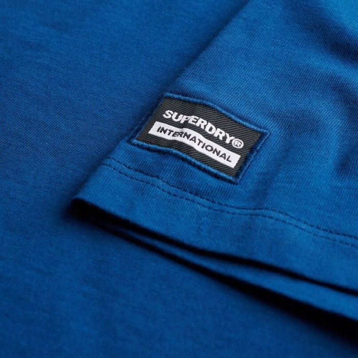 Superdry μπλούζες ανδρικές σε μπλε, με κοντό μανίκι, χωρίς στάμπες