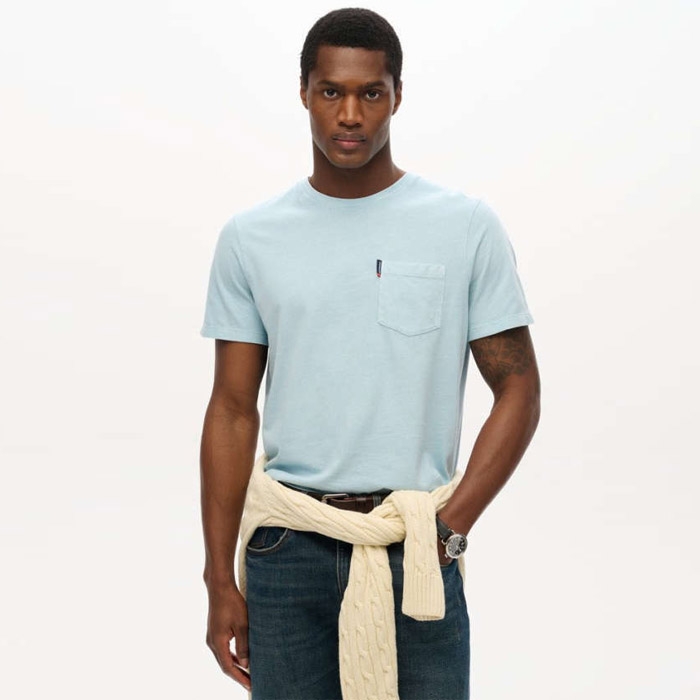 Κοντομάνικη Superdry μπλούζα σε ανοιχτό μπλε χρώμα