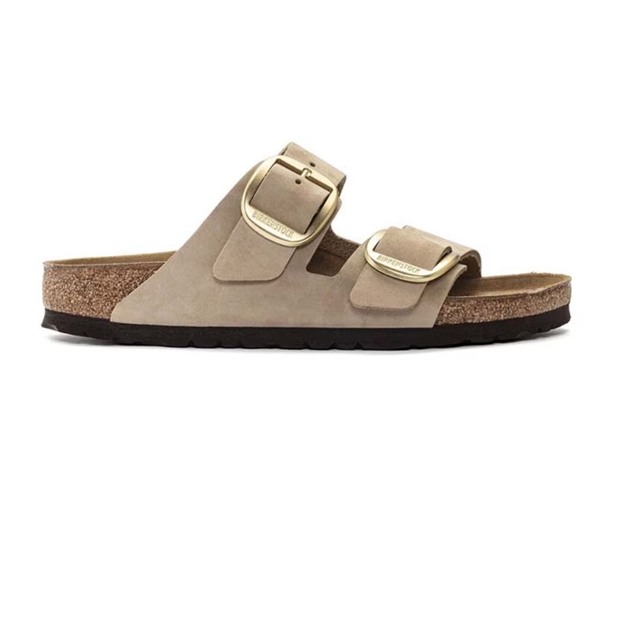 Δερμάτινα birkenstock γυναικεία arizona buckle μεγάλες αγκράφες, σε μπεζ της άμμου