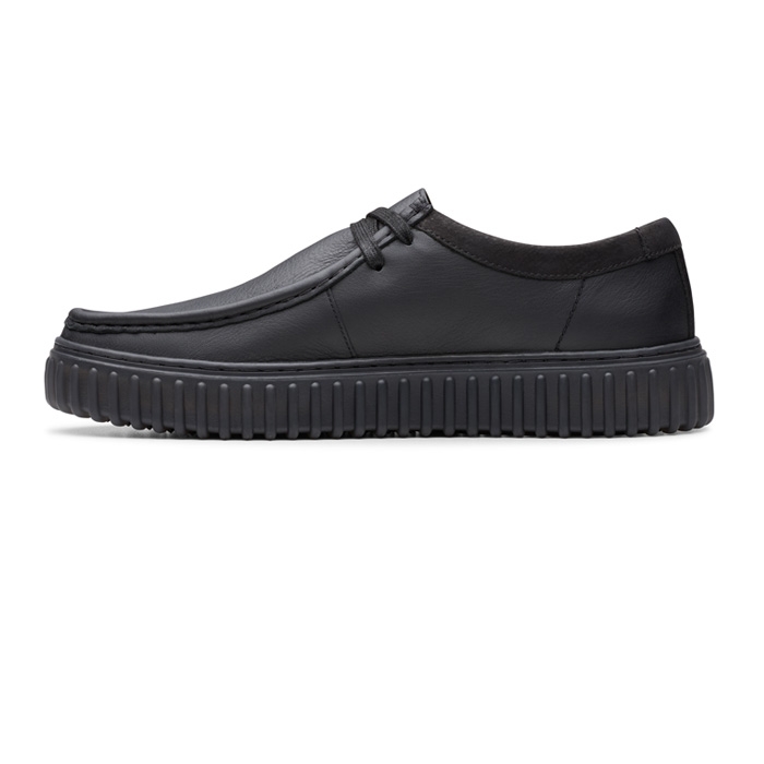 Ανδρικό μαύρο παπούτσι με κορδόνια CLARKS casual TORHILL LO 26181385