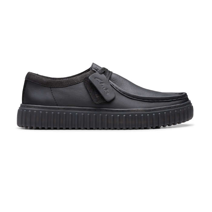 Ανδρικό μαύρο παπούτσι με κορδόνια CLARKS casual TORHILL LO 26181385