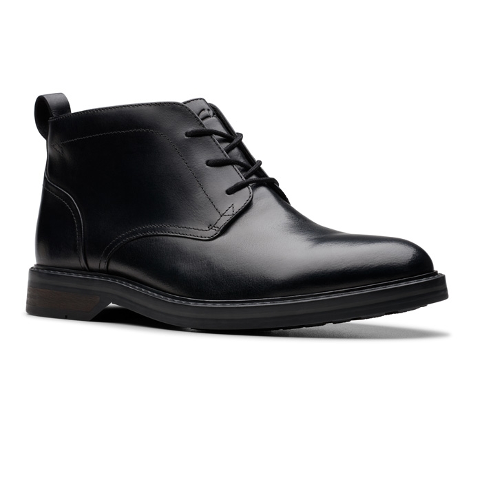 Clarks ανδρικά μποτάκια μαύρα Aldwin chukka 26179683
