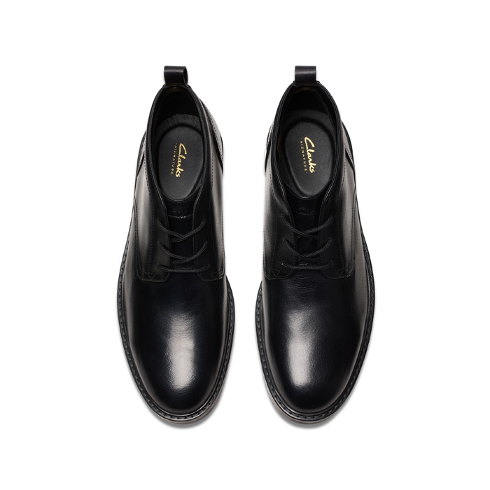 Clarks ανδρικά μποτάκια μαύρα Aldwin chukka 26179683