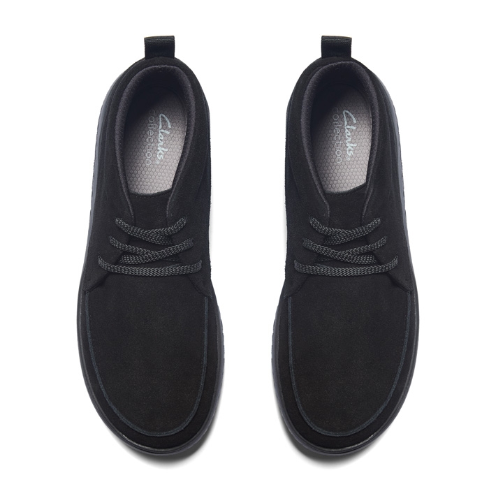 Clarks ανδρικά μαύρα μποτάκια relaxite moc suede 26184688