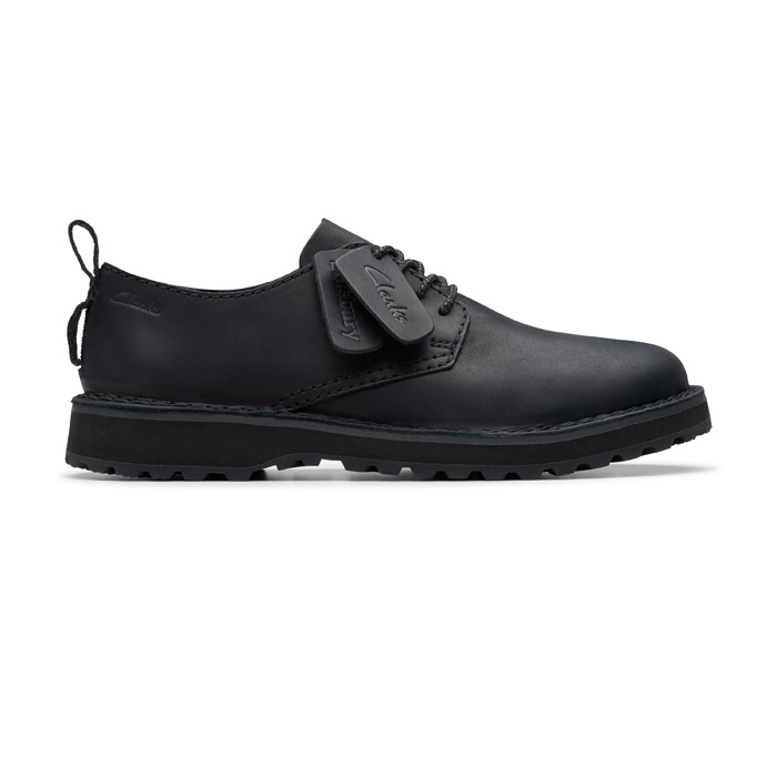 Μαύρα δερμάτινα ανδρικά παπούτσια Clarks Solsbury Lace 26179714