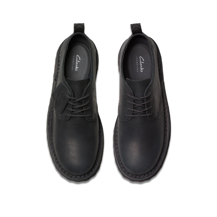 Μαύρα δερμάτινα ανδρικά παπούτσια Clarks Solsbury Lace 26179714