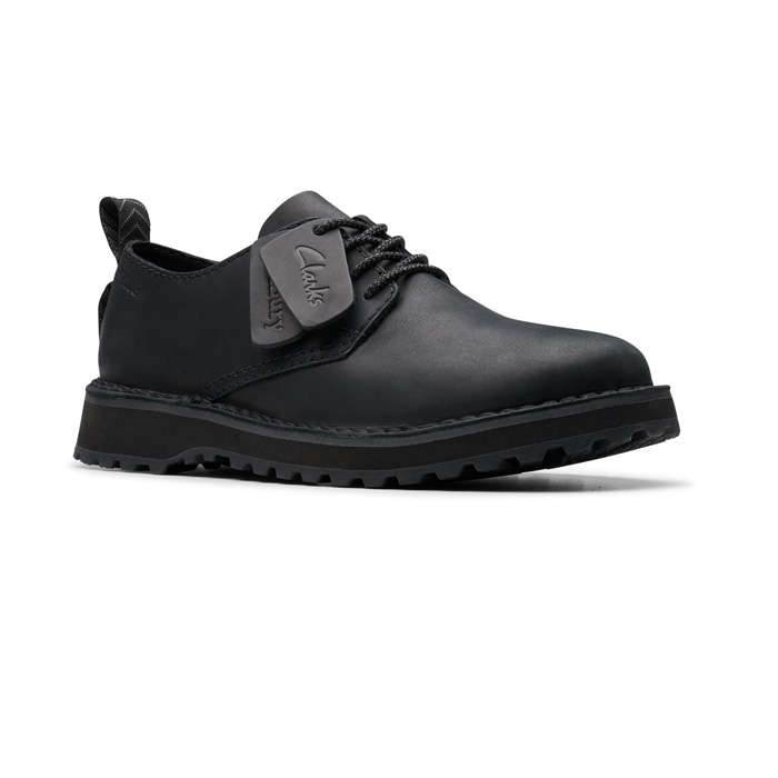 Μαύρα δερμάτινα ανδρικά παπούτσια Clarks Solsbury Lace 26179714