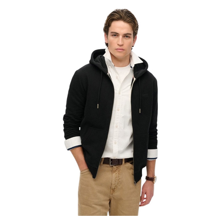 Μαύρο ανδρικό φούτερ Superdry με κουκούλα M2014128A-02A