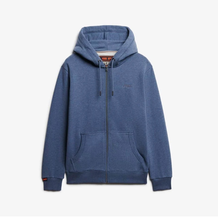 Ανδρικά μπλε τζιν φούτερ Superdry με λογότυπο M2014128A-2AY