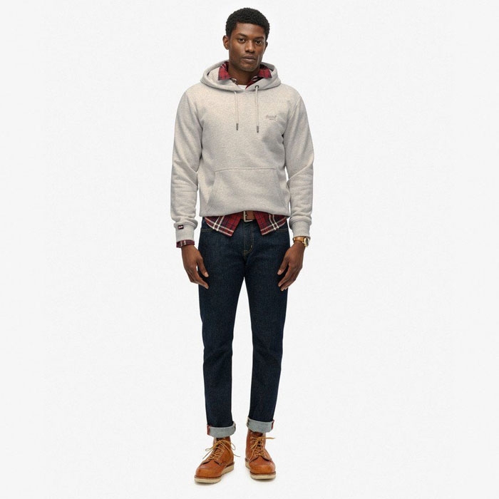 Superdry γκρι φούτερ ανδρικό με κουκούλα M2014404A-L1H straw grey marl