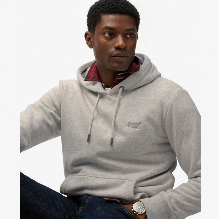 Superdry γκρι φούτερ ανδρικό με κουκούλα M2014404A-L1H straw grey marl