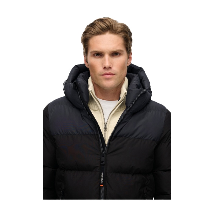 Ανδρικά Colourblock Superdry μπουφάν puffer με κουκούλα