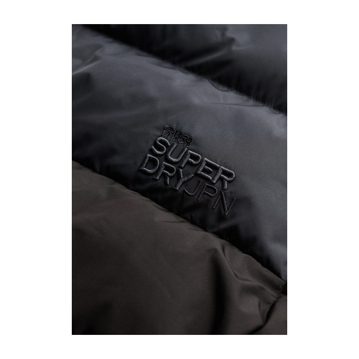Ανδρικά μπουφάν puffer colourblock με κουκούλα M5012281A-H1O black ebony
