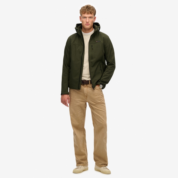 Ανδρικά πράσινα λαδί μπουφάν Softshell Superdry M5012103A olive