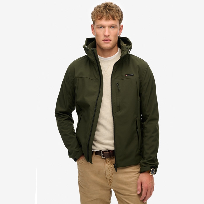 Ανδρικά πράσινα λαδί μπουφάν Softshell Superdry M5012103A olive