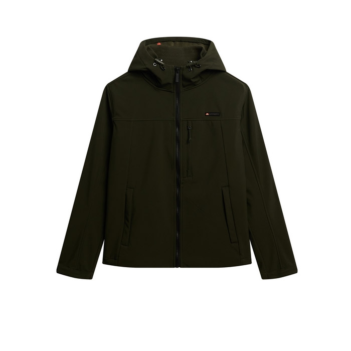 Ανδρικά πράσινα λαδί μπουφάν Softshell Superdry M5012103A olive