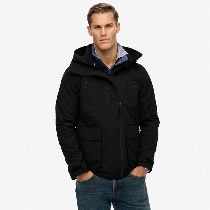 Superdry ανδρικό μπουφάν με κουκούλα σε μαύρο χρώμα M5012104A