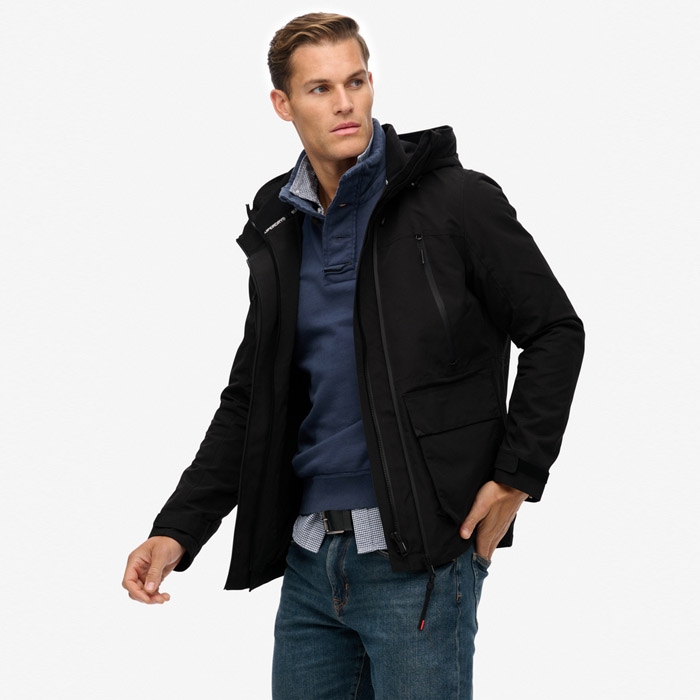 Superdry ανδρικό μπουφάν με κουκούλα σε μαύρο χρώμα M5012104A