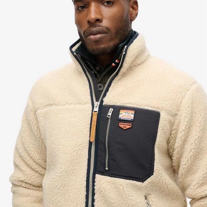 Ανδρική μπεζ ζακέτα Superdry Μ2014141Α-1LG oatmeal beige