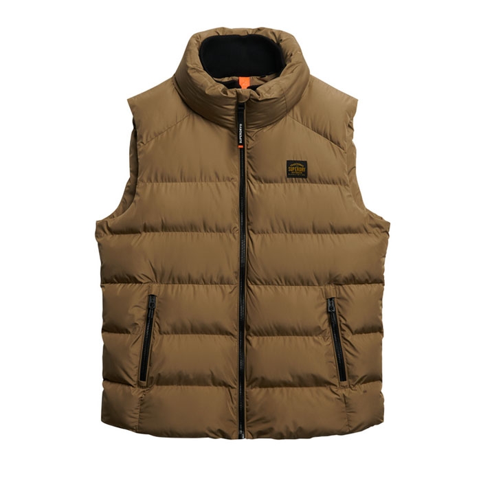 Ανδρικό γιλέκο Superdry τύπου Puffer σε χρώμα rock stone M5012288A