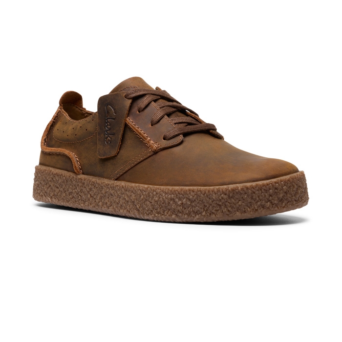 Clarks παπούτσια ανδρικά casual με κορδόνια, σε καφέ streethill lace beeswax 26183418