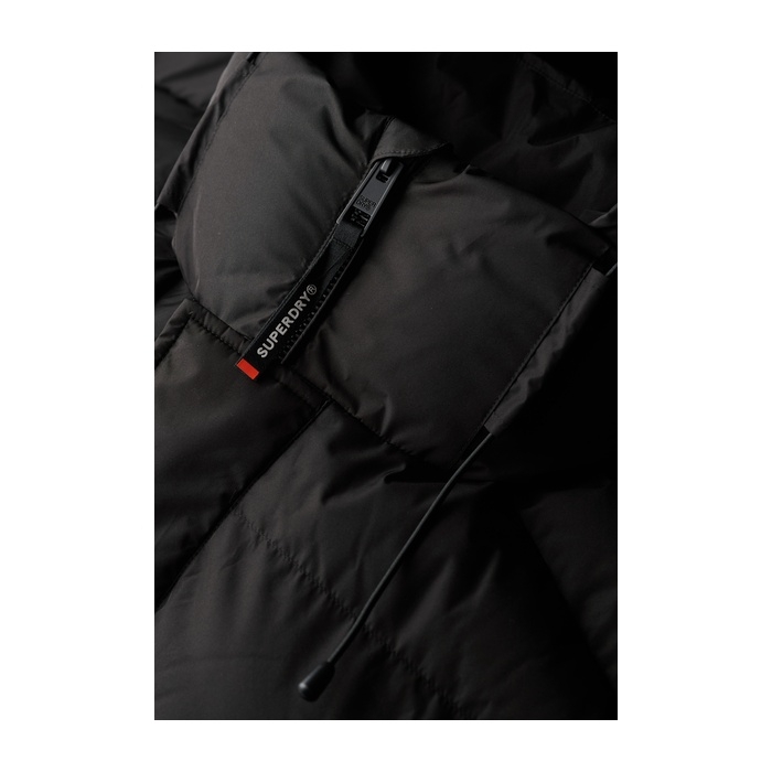 Ανδρικά μπουφάν Superdry puffer baffle sports σε μαύρο χρώμα με κουκούλα M5012285A-02A