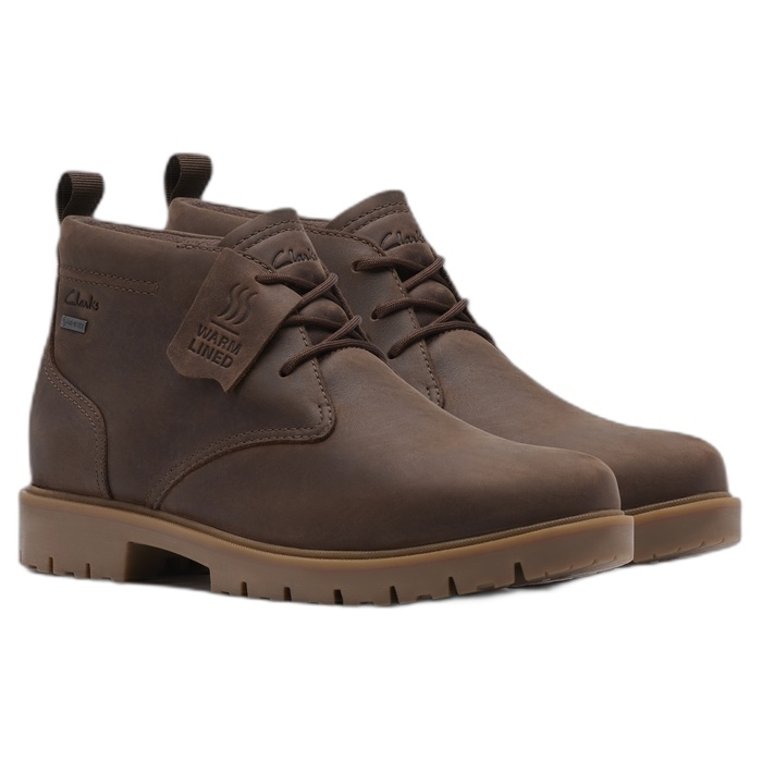 Clarks ανδρικά καφέ μποτάκια Berhill Mid GTX Tan 26183273