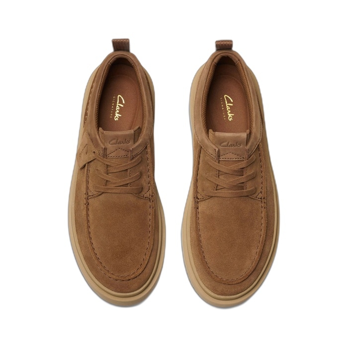 Ανδρικά καφέ ταμπά παπούτσια Clarks polden moc σε καστόρι 26180865
