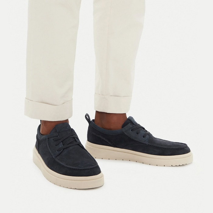 Clarks ανδρικά παπούτσια μπλε σε nubuck δέρμα Polden Moc 26180866