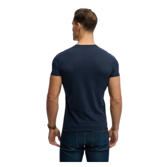 Μπλε T-Shirt Superdry ανδρικό με κεντημένο λογότυπο M1011245A-J7M