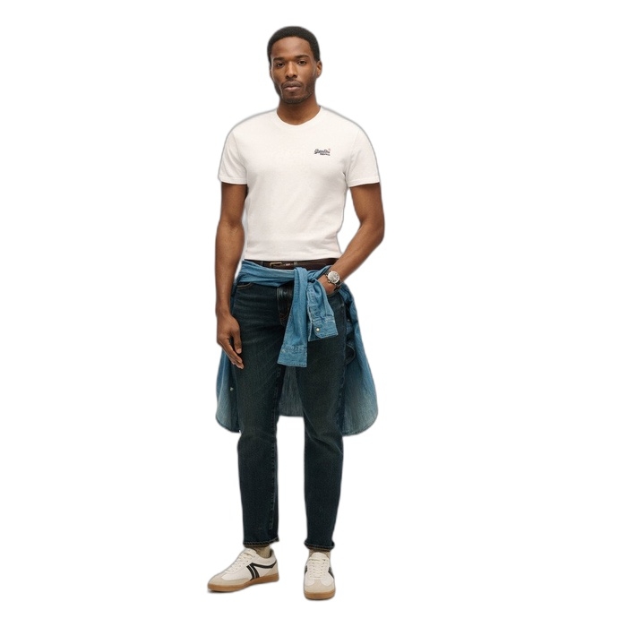 Ανδρική λευκή μπλούζα Superdry essential contrast M1012078A-01c