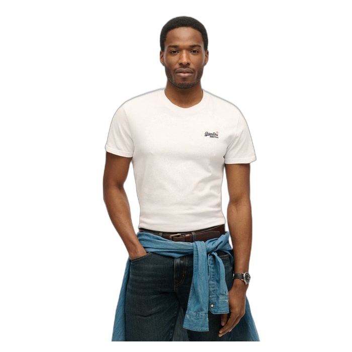 Ανδρική λευκή μπλούζα Superdry essential contrast M1012078A-01c