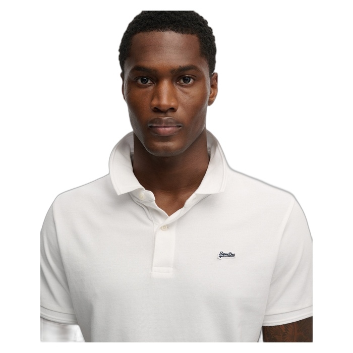 Ανδρική pique polo μπλούζα Superdry σε λευκό M1110452A-01C