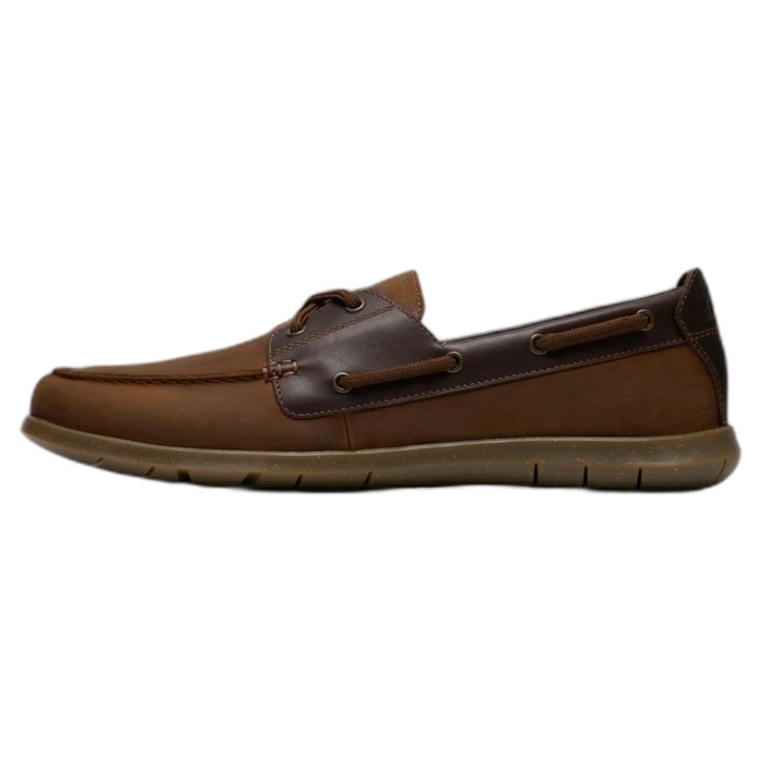 Ανδρικά ναυτικά παπούτσια Clarks Flexway σε καφέ nubuck δέρμα 26187414