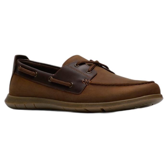 Ανδρικά ναυτικά παπούτσια Clarks Flexway σε καφέ nubuck δέρμα 26187414