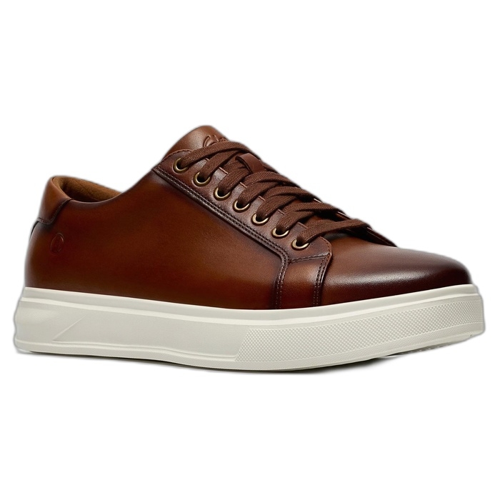 Clarks καφέ sneakers ανδρικά με κορδόνια Goswell Tie 26186561