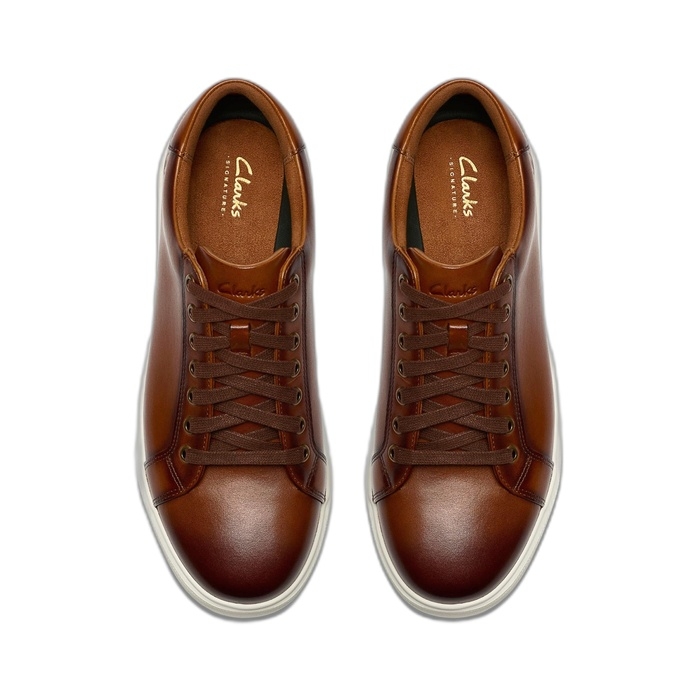 Clarks καφέ sneakers ανδρικά με κορδόνια Goswell Tie 26186561