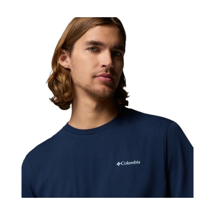 Ανδρικό μπλε T-Shirt Columbia με λογότυπο στην πλάτη 2155011-464
