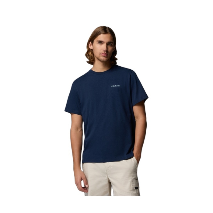 Ανδρικό μπλε T-Shirt Columbia με λογότυπο στην πλάτη 2155011-464