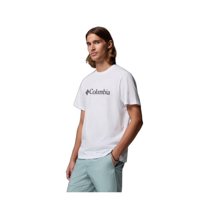 Ανδρική λευκή μπλούζα Columbia με λογότυπο 2155001-100